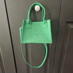 Green Crocodile-Embossed Women's Handbag